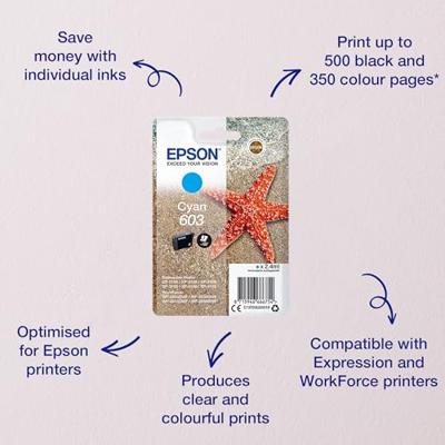 Epson inktcartridge 603, 130 pagina&apos;s, OEM C13T03U24010, cyaan - thumbnail