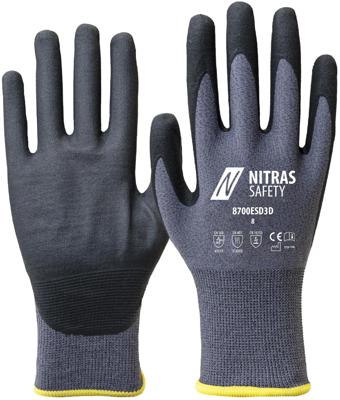 NITRAS SAFETY Nitras flexibele werkhandschoen "8700esd3d". glove gray size 11 nitras