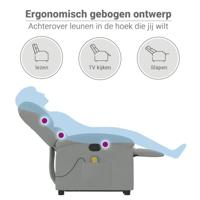 Sta-op-massagestoel verstelbaar fluweel lichtgrijs - thumbnail