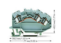 WAGO 781-631 Doorgangsklem 6 mm Spanveer Toewijzing: L Grijs 50 stuk(s) - thumbnail