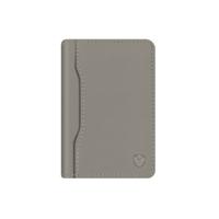 Valenta Leather Card Wallet Snap Grey - thumbnail