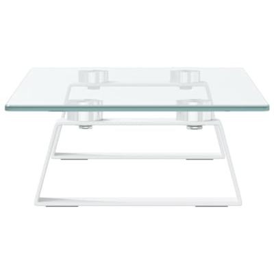 VidaXL Monitorstandaard 40x20x8 cm gehard glas en metaal wit