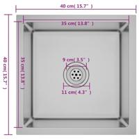 Gootsteen handgemaakt roestvrij staal - thumbnail