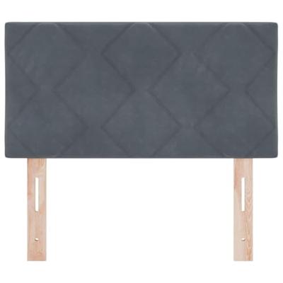 LED Hoofdbord met LED -striplichten Donkergrijs 80 cm Fluweel