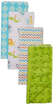 Luvable Friends Baby Layered Flannel Burp Cloth, Alphabet 4pk, One Size (Pack of 4)