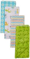 Luvable Friends Baby Layered Flannel Burp Cloth, Alphabet 4pk, One Size (Pack of 4) - thumbnail