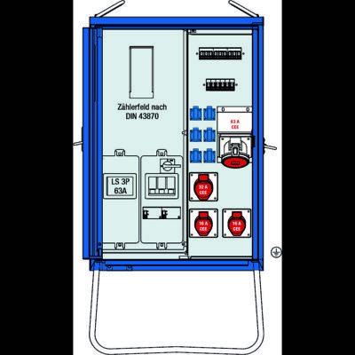 AS Schwabe A-V-E 2 44 kVA Bouwstroomverdeler 61832 400 V 80 A