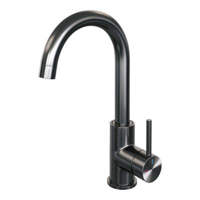 BRAUER Gunmetal Edition hoge opbouw wastafelmengkraan met draaibare ronde uitloop model A gunmetal geborsteld PVD