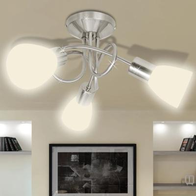 VidaXL Plafondlamp met glazen kappen voor 3 x e14 peertjes