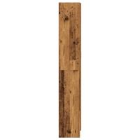 Hoge kast 82,5x30,5x185 cm bewerkt hout oud houtkleurig - thumbnail
