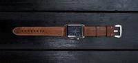 Nomad traditional leather strap Apple Watch 42mm / 44mm / 45mm / 49mm bruin / zilver - thumbnail