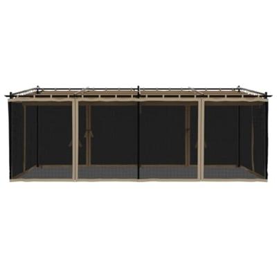 Prieel met zijwanden van gaas 6x3 m staal taupe