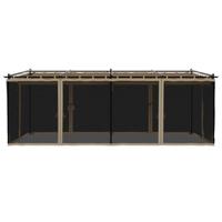 Prieel met zijwanden van gaas 6x3 m staal taupe - thumbnail