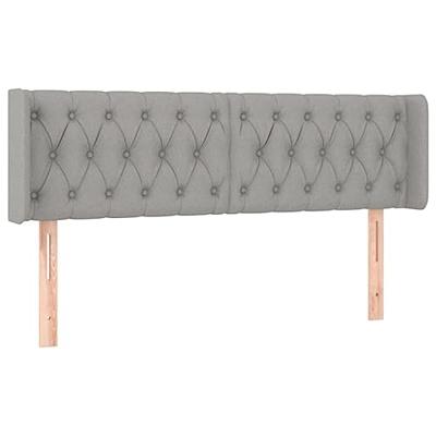 Hoofdbord LED 147x16x78/88 cm stof lichtgrijs