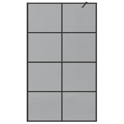 VidaXL Inloop douche wand zwart 115 x 195 cm gehard glas