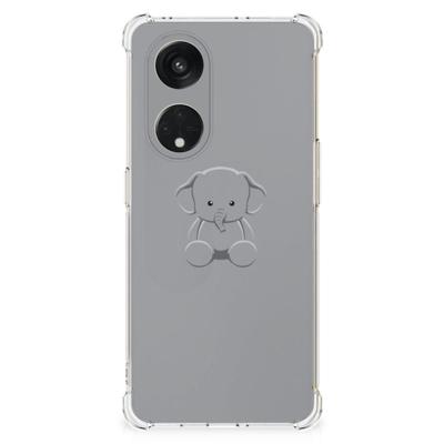 OPPO Reno8 T 5G Stevig | Bumper Hoesje | Grijs Baby Olifant OPPO Reno8 T 5G Stevig | Bumper Hoesje | Grijs Baby Olifant