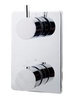 Afbouwdeel tbv douchekraan Wiesbaden Caral | Thermostaatkraan | 2-weg | Rond | Chroom - thumbnail