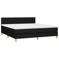 Boxspring met matras en LED stof zwart 180x200 cm - thumbnail