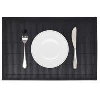 VidaXL 6 placemats bamboe 30 x 45 cm zwart - thumbnail