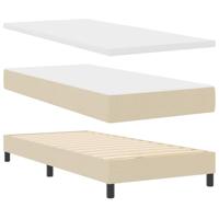 boxspringbed met matras & LED licht crèmekleurig 90x200 cm stof - thumbnail