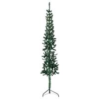 Kunstkerstboom half met standaard smal 210 cm groen - thumbnail