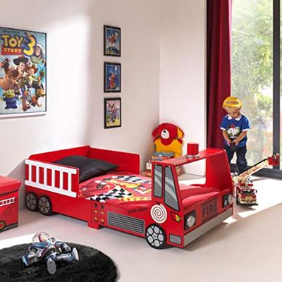 Vipack peuterbed brandweer auto - rood - 77x148 cm