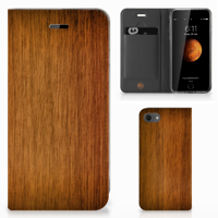 iPhone 7 | 8 | SE (2020) | SE (2022) Book Wallet Case Donker Hout - thumbnail
