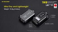NiteCore TINI 2 grau Zaklamp werkt op een accu LED 500 lm 14 g - thumbnail