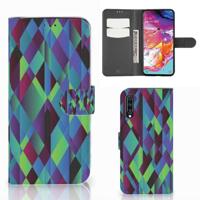 Samsung Galaxy A70 | Book Case | Abstract Green Blue - thumbnail