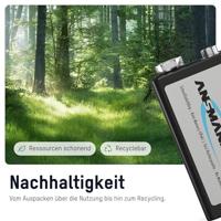 Ansmann maxE 6LR61 Oplaadbare 9V batterij (blok) NiMH 8.4 V 300 mAh 1 stuk(s) - thumbnail