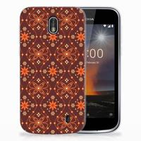 Nokia 1 | TPU bumper | Batik Brown - thumbnail