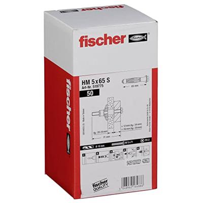 Fischer 519775 HM 5 x 65 S Hollewandplug 65 mm 10 mm 50 stuk(s) Fischer 519775 HM 5 x 65 S Hollewandplug 65 mm 10 mm 50 stuk(s)