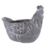 Clayre & Eef Bloempot Kip 29x17x23 cm Grijs Steen Woondecoratie - thumbnail
