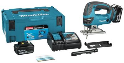 Makita djv180rtj | 18 v decoupeerzaag | d-greep | 5,0 ah accu (2 st) & snellader | in mbox djv180rtj