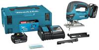 Makita djv180rtj | 18 v decoupeerzaag | d-greep | 5,0 ah accu (2 st) & snellader | in mbox djv180rtj - thumbnail