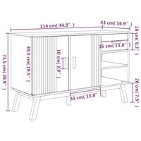 Dressoir OLDEN 114x43x73,5 cm massief grenenhout grijs en bruin - thumbnail