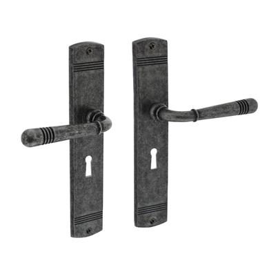 Deurkruk Emily op schild SL56 oud grijs