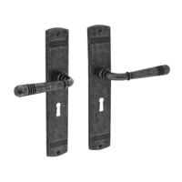 Deurkruk Emily op schild SL56 oud grijs - thumbnail