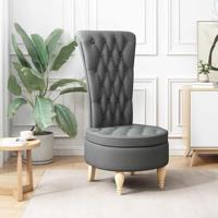 Slipper Stoel Donkergrijs 56,5 x 70 x 110 cm Stof - thumbnail