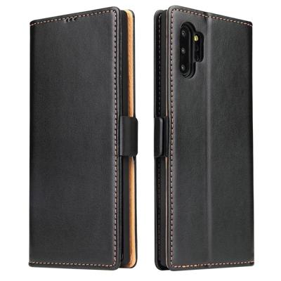 Voor Galaxy Note10 + dermis textuur PU + TPU horizontale Flip lederen draagtas met houder & kaartsleuven & portemonnee (zwart)