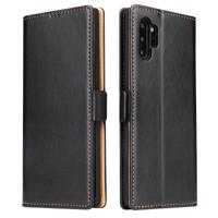 Voor Galaxy Note10 + dermis textuur PU + TPU horizontale Flip lederen draagtas met houder & kaartsleuven & portemonnee (zwart) - thumbnail