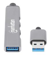 Manhattan 168427 USB 3.2 Gen 1-hub 4 poorten Grijs - thumbnail