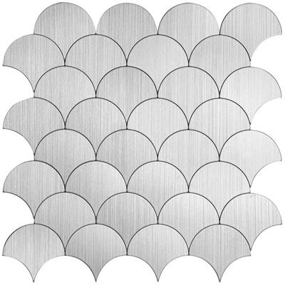 Zelfklevende Mozaïektegel Zilver XL - Schelpdesign 266x266mm