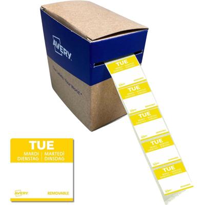 Etiket Avery HACCP dinsdag-geel 25x25mm 1000st Etiket Avery HACCP dinsdag-geel 25x25mm 1000st