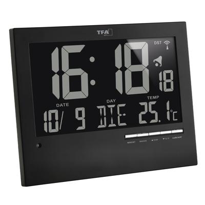 TFA Dostmann 60.4508 Wandklok Zendergestuurd 185 mm x 230 mm x 31 mm Zwart TFA Dostmann 60.4508 Wandklok Zendergestuurd 185 mm x 230 mm x 31 mm Zwart