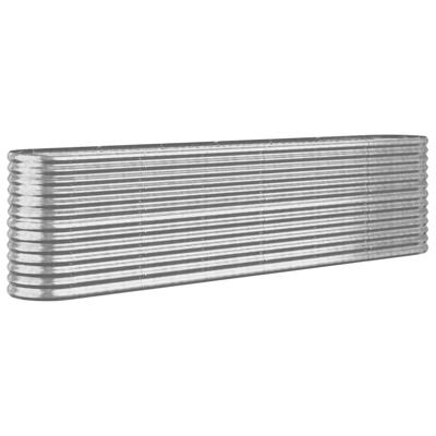 Plantenbak 260x40x68 cm gepoedercoat staal zilverkleurig Plantenbak 260x40x68 cm gepoedercoat staal zilverkleurig