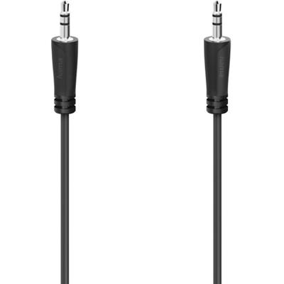 Hama Audiokabel, 3,5mm jack - 3,5mm jack, stereo, 0,5 m Mini jack kabel Zwart Hama Audiokabel, 3,5mm jack - 3,5mm jack, stereo, 0,5 m Mini jack kabel Zwart