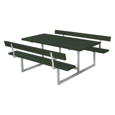 Picknicktafel Hout en Staal Basic Groen 2 Rugleuningen