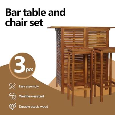 vidaXL 3-delige Bartafel en -stoelenset massief acaciahout vidaXL 3-delige Bartafel en -stoelenset massief acaciahout