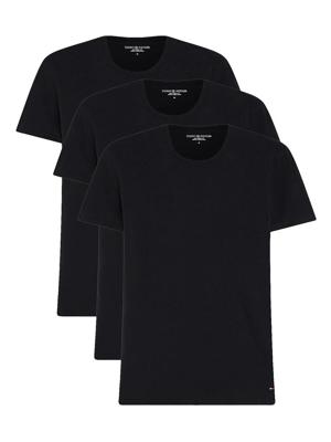 Tommy Hilfiger T-shirts O-hals stretch 3-pack zwart